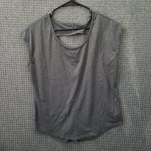 Gaiam Gray Short Sleeve Blouse Womens L